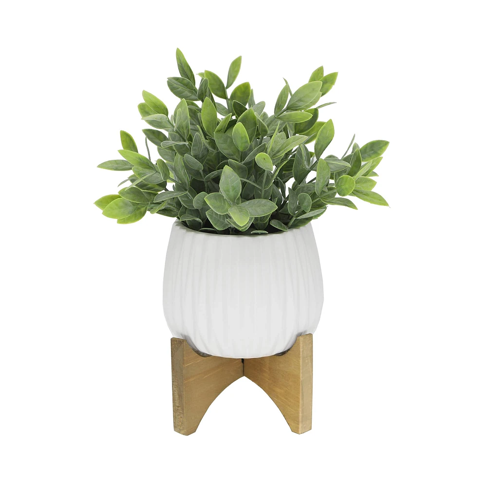 Flora Bunda® 10.7" Tea Leaf in Ridge Pot On Stand