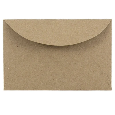 JAM Paper 3.63" x 2.38" Brown Kraft Recycled Mini Envelopes, 50ct.