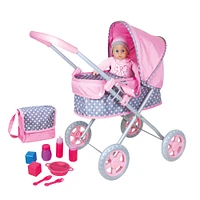 Lissi Dolls 14" Soft Baby Doll & Pram Set