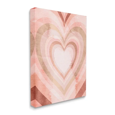 Stupell Industries Retro Pink Heart Kaleidoscopic Pop Pattern Canvas Wall Art