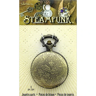 Solid Oak Steampunk™ Antique Gold Pendant Watch Case