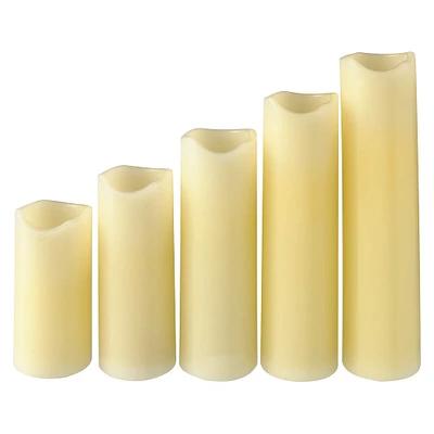 6 Pack: LED Wax Pillar Candles by Ashland®