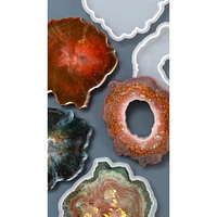 6 Packs: 3 ct. (18 total) Color Pour Resin Geode Coaster Mold