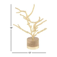 18" Gold Aluminum Modern Tree Sculpture