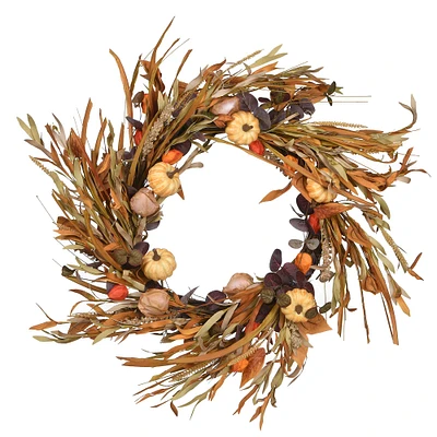 24" Harvest Pumpkin Wreath