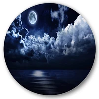 Designart - Full Moon in Cloudy Night Sky