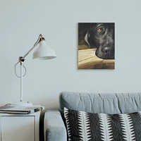 Stupell Industries Labrador Resting Pet Dog Portrait Brown Black Canvas Wall Art 