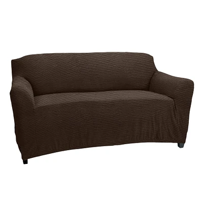 Home Details Brown Waffle Design Love Seat Furniture Slipcover