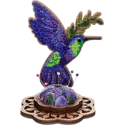 Wonderland Crafts Hummingbird Bead Embroidery on Wood Kit