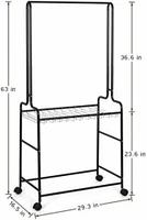 NEX™ Black 2-Tier Heavy Duty Rolling Metal Garment Rack