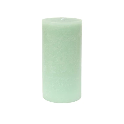 Basic Elements™ 3" x 6" Bergamot & Tonka Scented Light Green Distressed Pillar Candle by Ashland®