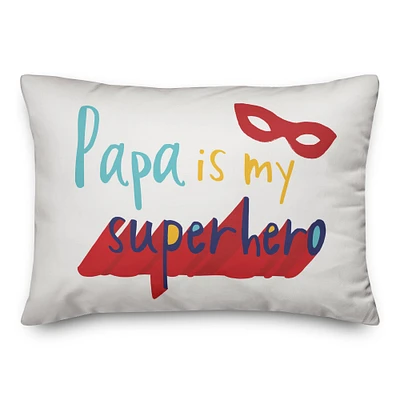 Papa Is My Superhero Throw Pillow