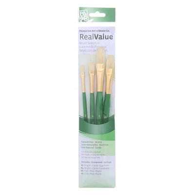 12 Packs: 4 ct. (48 total) Princeton™ RealValue™  Natural Hair Bristle Brush Set