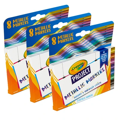 Crayola® Project Metallic Markers, 3 Packs of 8