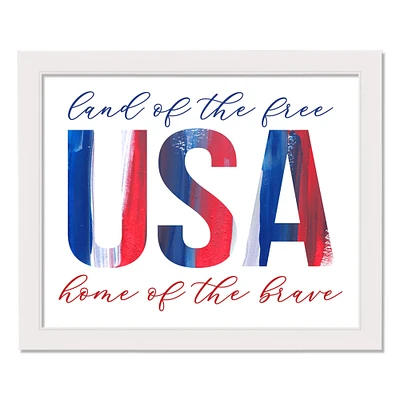 Paintstroke USA Framed Canvas