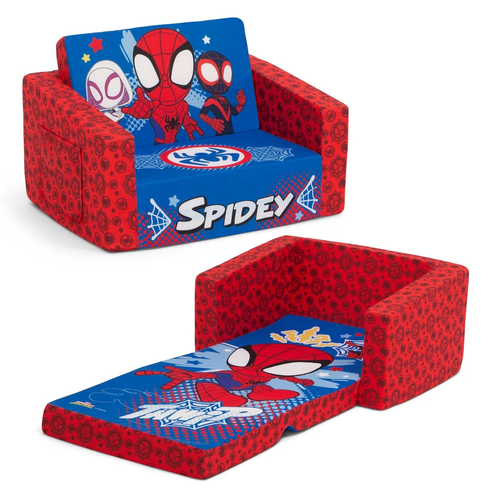 Marvel Spidey & His Amazing Friends Cozee Flip-Out 2-in-1 Convertible Chair To Lounger