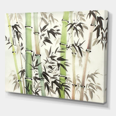 Designart - Bamboo Branches In The Forest II - Lake House Canvas Wall Art Print