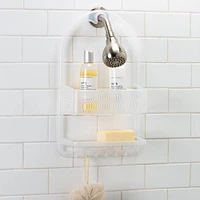 Bath Bliss Frosted White Molded Shower Caddy