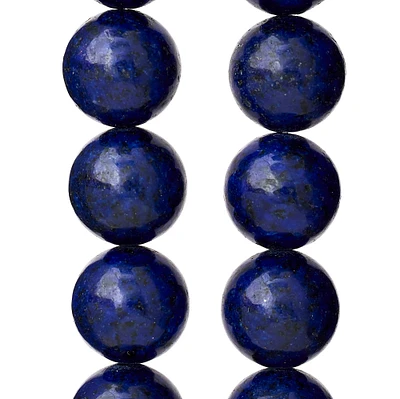 12 Pack: Dark Blue Reconstituted Lapis Round Beads, 10mm by Bead Landing™