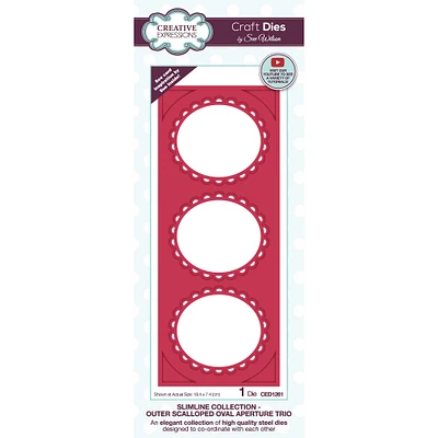 Creative Expressions Outer Scalloped Oval Aperture Slimline Die Set