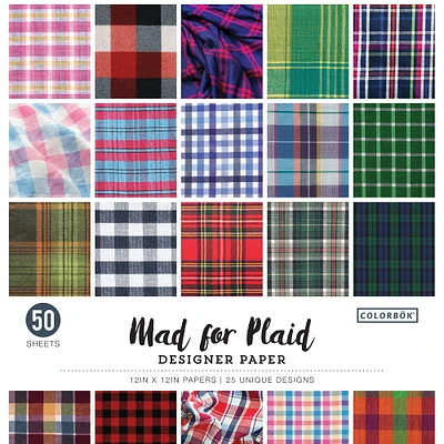 Colorbok® Mad For Plaid Designer Paper Pad, 12" x 12"