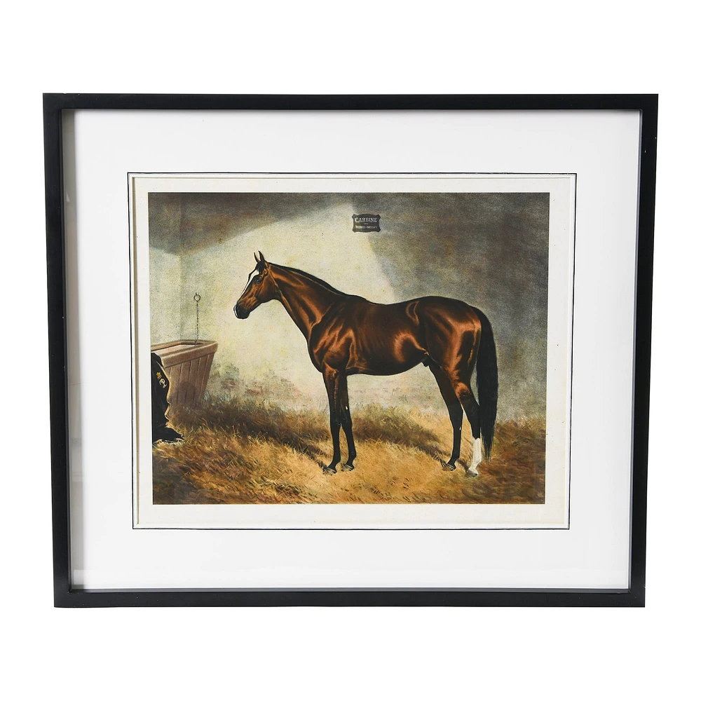 Framed Horse Print Wall Hanging