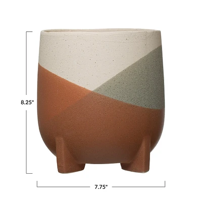 8" Stoneware Footed Planter Pot