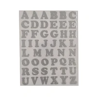 12 Packs: 48 ct. (576 total) 1" Iron-On Silver Glitter Letters by Imagin8™