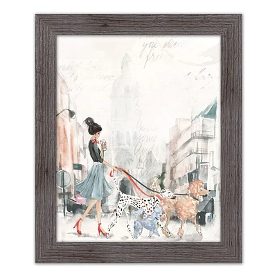 Paris Fashion Pups Wall Print in Frame