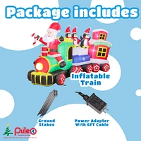 7ft. Inflatable Christmas Train with Warm White LED Lights