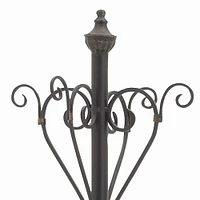 74" Black Metal Traditional Coat Rack