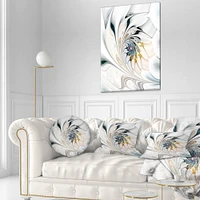 Designart - White Stained Glass Floral Art