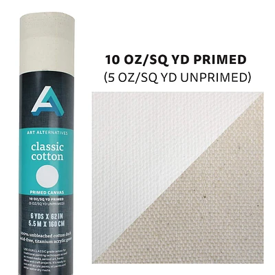 Art Alternatives Primed Classic Cotton Canvas Roll, 62" x 6yd.