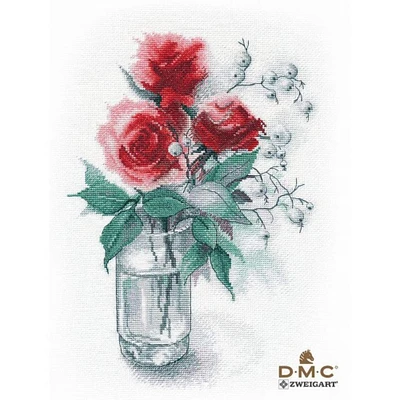 Oven Roses And Snowdrift Cross Stitch Kit