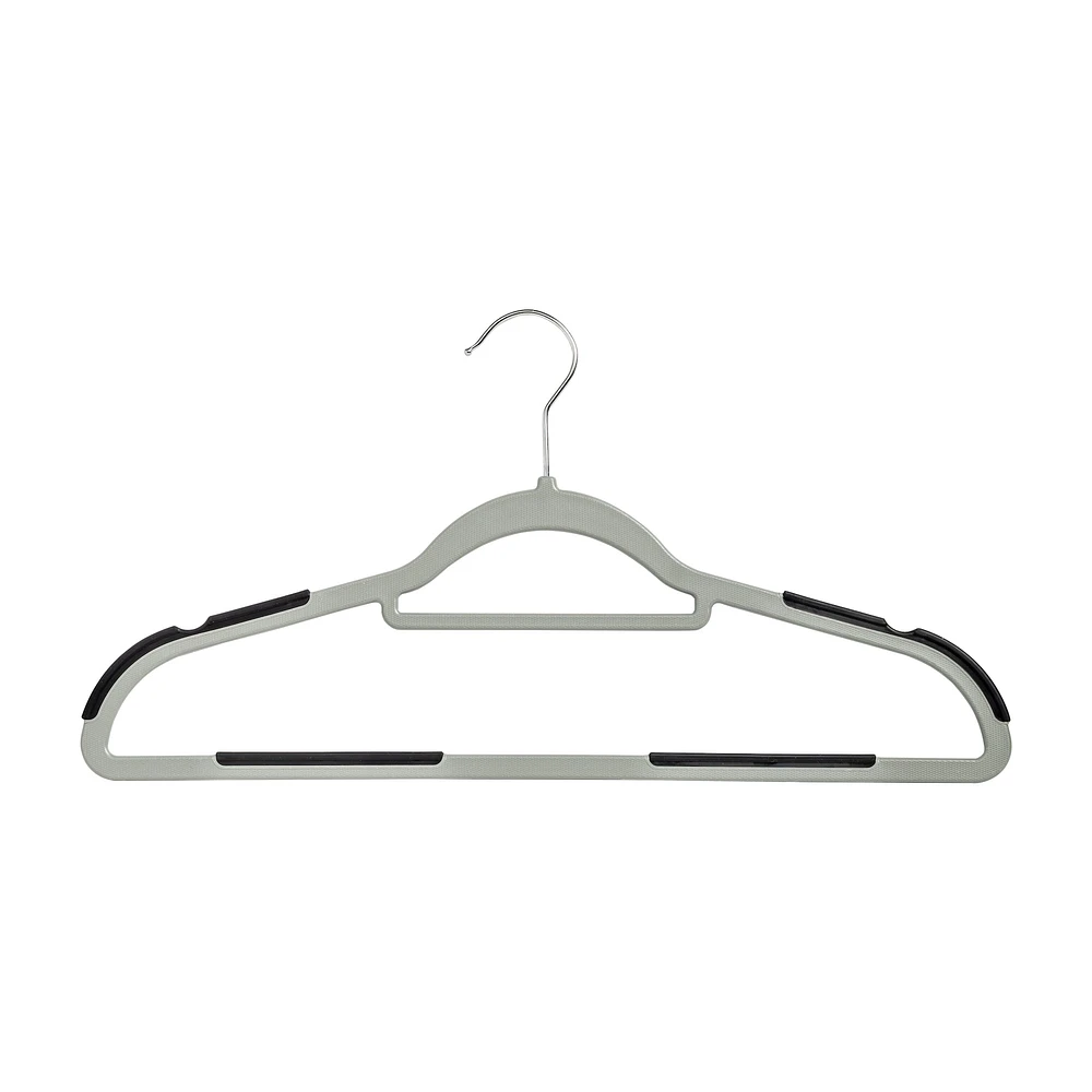 Honey Can Do & Black Rubber Grip No-Slip Plastic Hangers