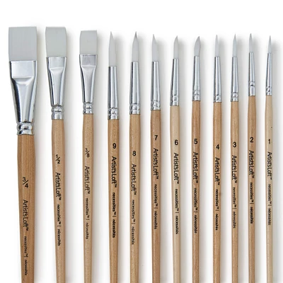 12 Packs: 12 ct. (144 total) Necessities™ Synthetic Flat & Round Brushes by Artist's Loft
