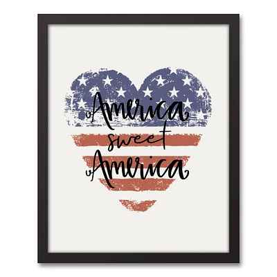 America Sweet America Black Framed Canvas