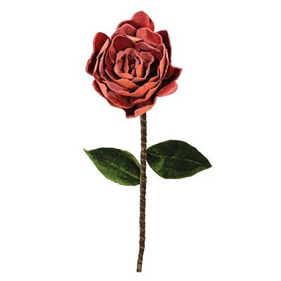 20" Rusty Rose Peony Velvet Spray Stem