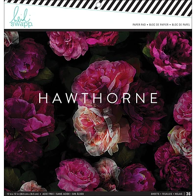 Heidi Swapp™ Hawthorne 12" x 12" Single-Sided Paper Pad, 36 Sheets