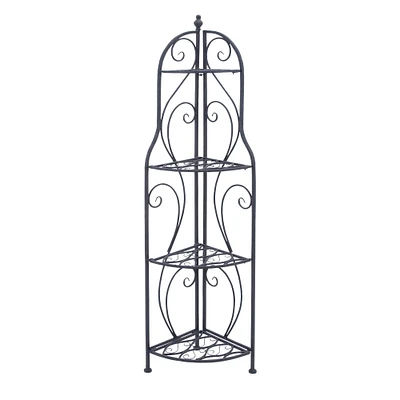 60" Black Iron Traditional Baker's Rack