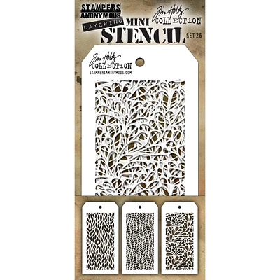 Stampers Anonymous Tim Holtz® Mini #26 Layering Stencil Set