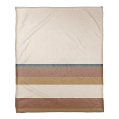 Tan Stripes 50" x 60" Coral Fleece Blanket