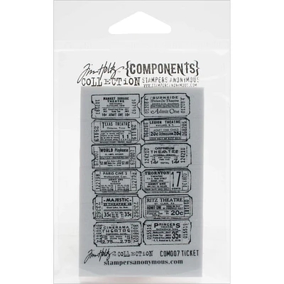 Stampers Anonymous Tim Holtz® Ticket Cling Stamp