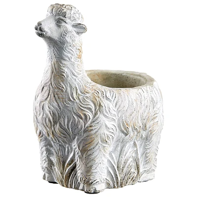 6 Pack: 7" Antique White Distressed Llama Planter