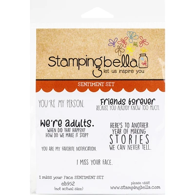 Stamping Bella I Miss Your Face Sentiment Set Cling Stamps
