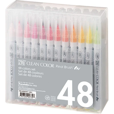 Kuretake Zig® CLEAN COLOR Real Brush™ 48 Color Marker Set