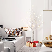 4ft. Pre-Lit White Artificial Twig Christmas Tree, White Lights