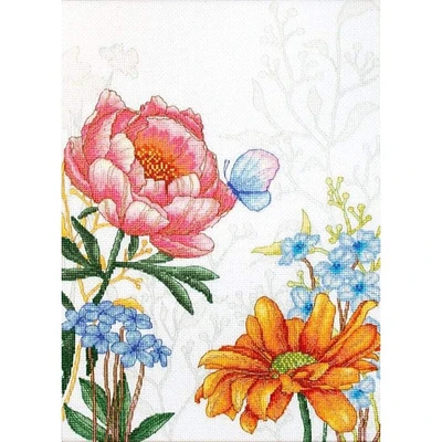 Luca-s Flowers And Butterfly Counted Cross Stitch Kit