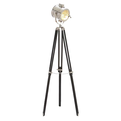 70" Black Metal Industrial Floor Lamp