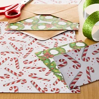 24 Pack: Candy Cane & Wreath Paper by Recollections™, 12" x 12"